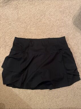 Athleta Black Athletic Skort with Subtle Ruching